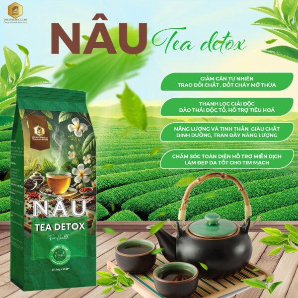 Trà thảo mộc detox Nâu - thải độc thanh lọc cơ thể 20 túi x 20gr